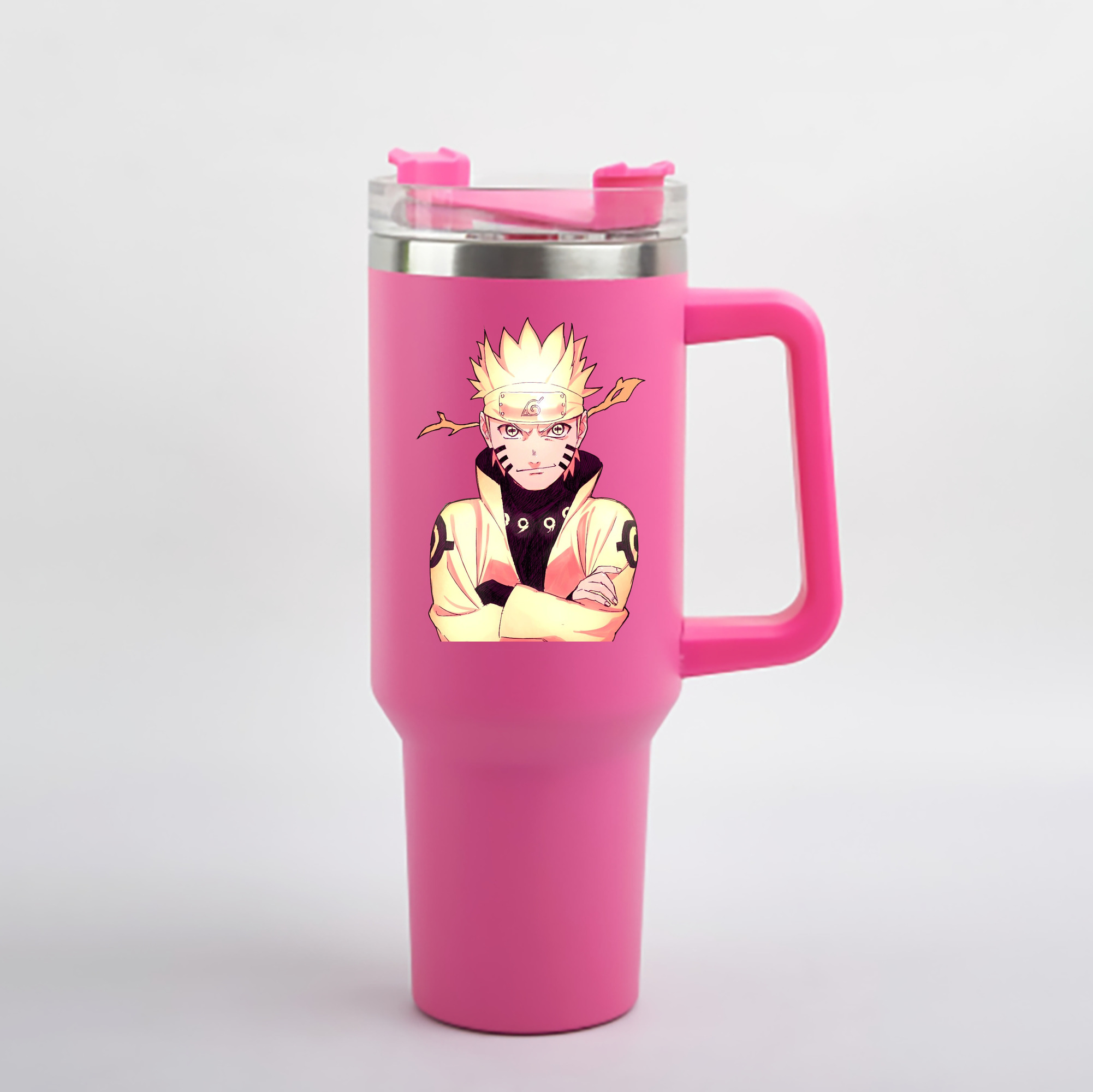 （画像用） NARUTO -ナルト- うずまき ナルト Uzumaki Naruto 1200mL車用タンブラー - クリスタルステッカー（プラスチックストロー付き）